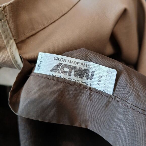 London Fog Trench Coat Mens 46R Khaki Belted Double Breasted Button Vtg USA Made - Picture 10 of 16